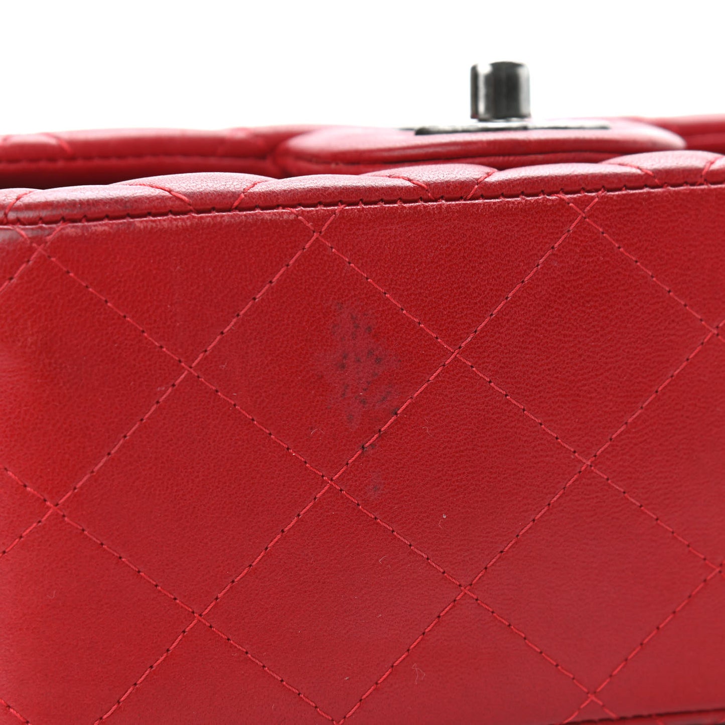 Lambskin Quilted Mini Square Flap Red