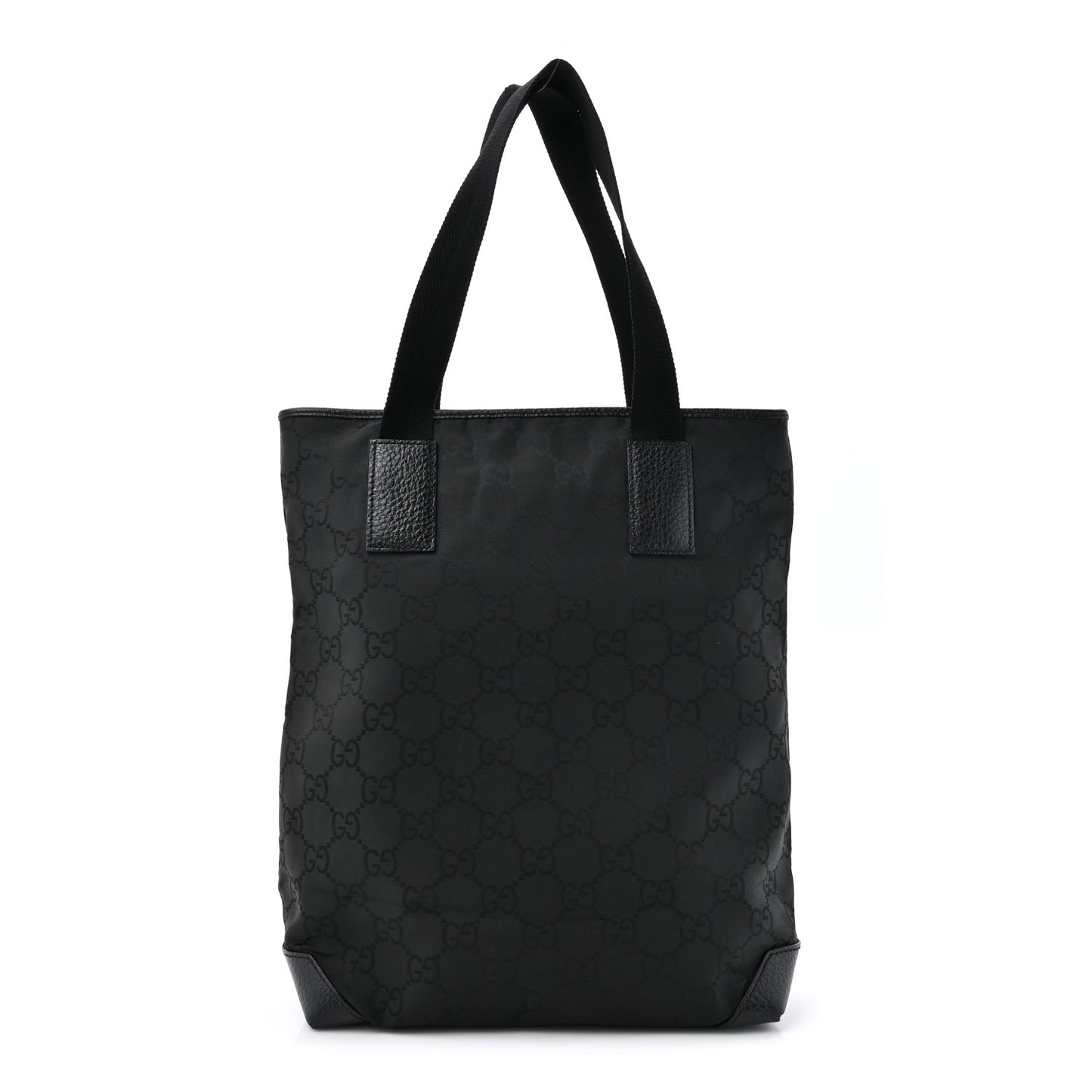 Nylon Calfskin Monogram Tall Tote Brown