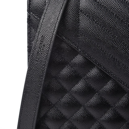 Saint Laurent Grain De Poudre Textured Mixed Matelasse Large Triquilt Monogram Satchel Black 7 of 9