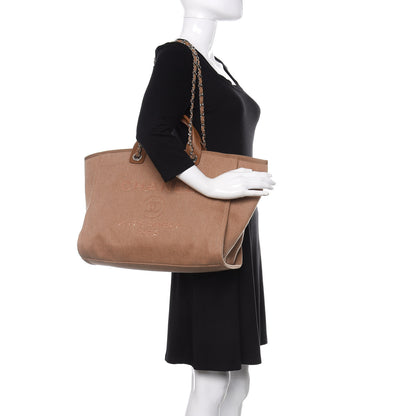Chanel Canvas Sequin Medium Deauville Tote Ecru 2 of 10