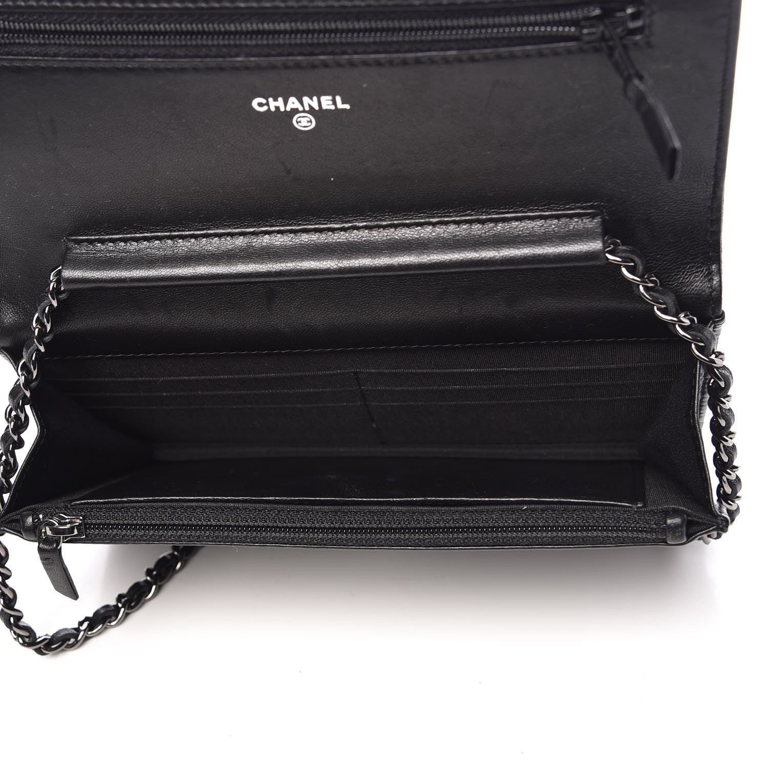 Chanel Lambskin Quilted Boy Wallet On Chain WOC Black 7 of 12