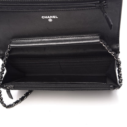 Chanel Lambskin Quilted Boy Wallet On Chain WOC Black 7 of 12