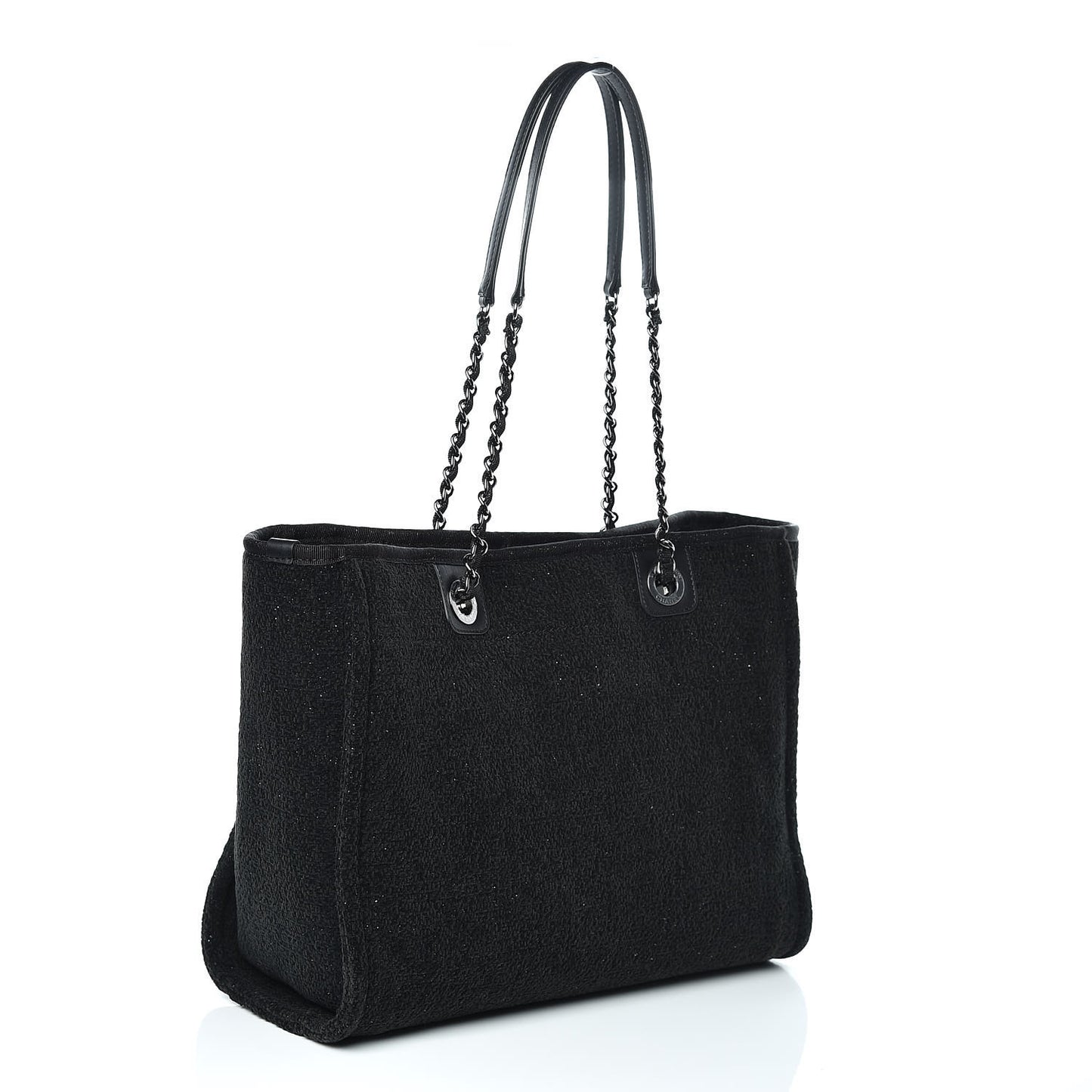 Lurex Boucle Small Deauville Tote Black