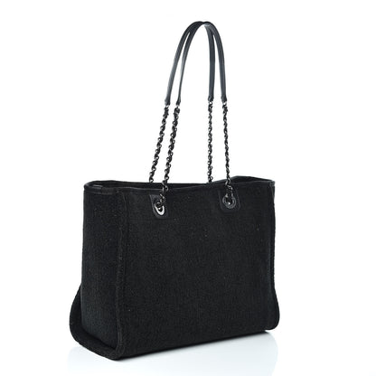 Chanel Lurex Boucle Small Deauville Tote Black 3 of 10