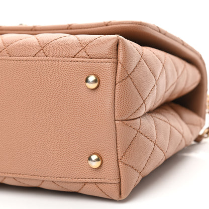 Chanel Caviar Lizard Embossed Quilted Small Coco Handle Flap Beige 10 of 12
