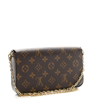Louis Vuitton Monogram Pochette Felicie Chain Wallet Fuchsia 4 of 11