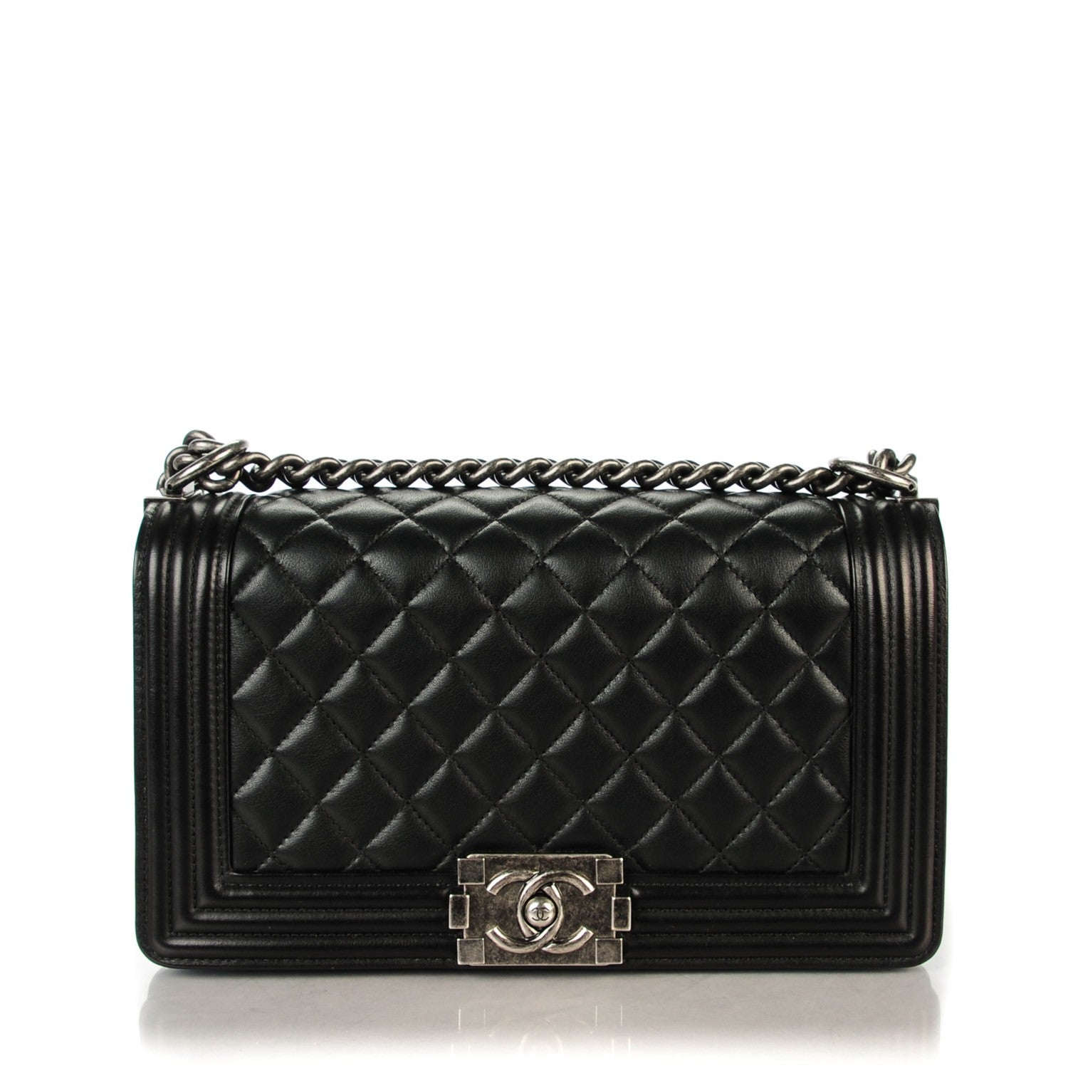 Chanel Calfskin Quilted Medium Boy Flap Black 1 of 8