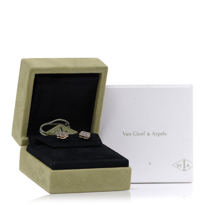Van Cleef & Arpels 18K Yellow Gold Mother of Pearl Sweet Alhambra Earrings 5 of 5
