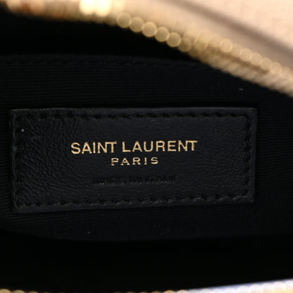 Saint Laurent Grain De Poudre Matelasse Chevron Quilted Round Vinyle Camera Bag Dark Beige 5 of 7