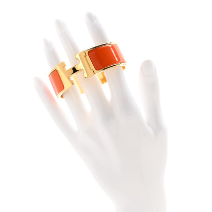 Hermes Enamel Wide Clic Clac H Bracelet PM Orange 2 of 5