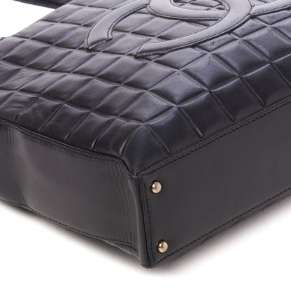 Chanel Lambskin Quilted Chocolate Bar Large Tote Black 5 of 9