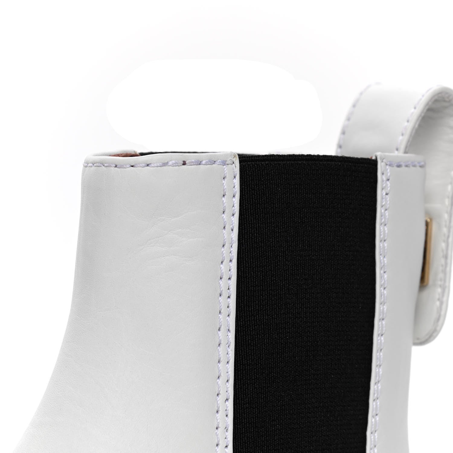 Chanel Calfskin Cap Toe CC Ankle Boots 35 White Black 5 of 5