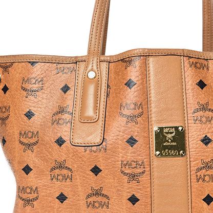 MCM Visetos Medium Liz Reversible Shopper Tote Cognac 15 of 29