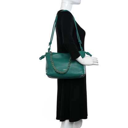 Loewe Mellow Nappa Medium Donut Chain Flamenco Knot Clutch Emerald Green 2 of 10