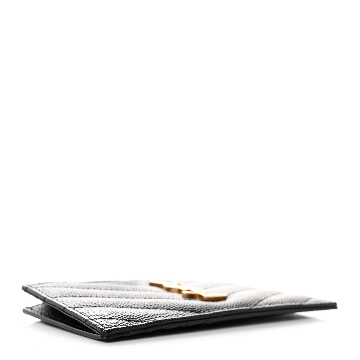 Saint Laurent Monogram Grain de Poudre 5 Fragments Zip Pouch Card Holder Black 4 of 8
