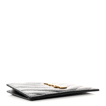 Saint Laurent Monogram Grain de Poudre 5 Fragments Zip Pouch Card Holder Black 4 of 8