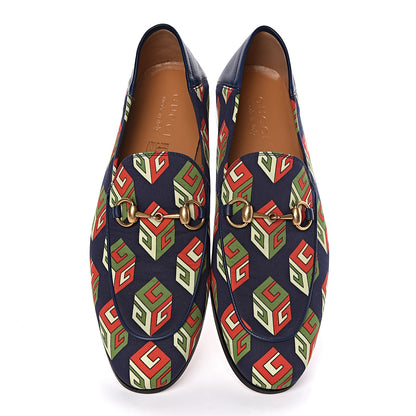 Gucci Satin Lambskin Mini GG Wallpaper Mens Brixton Horsebit Loafers 7.5 Royal Blue Blue Agata 5 of 9