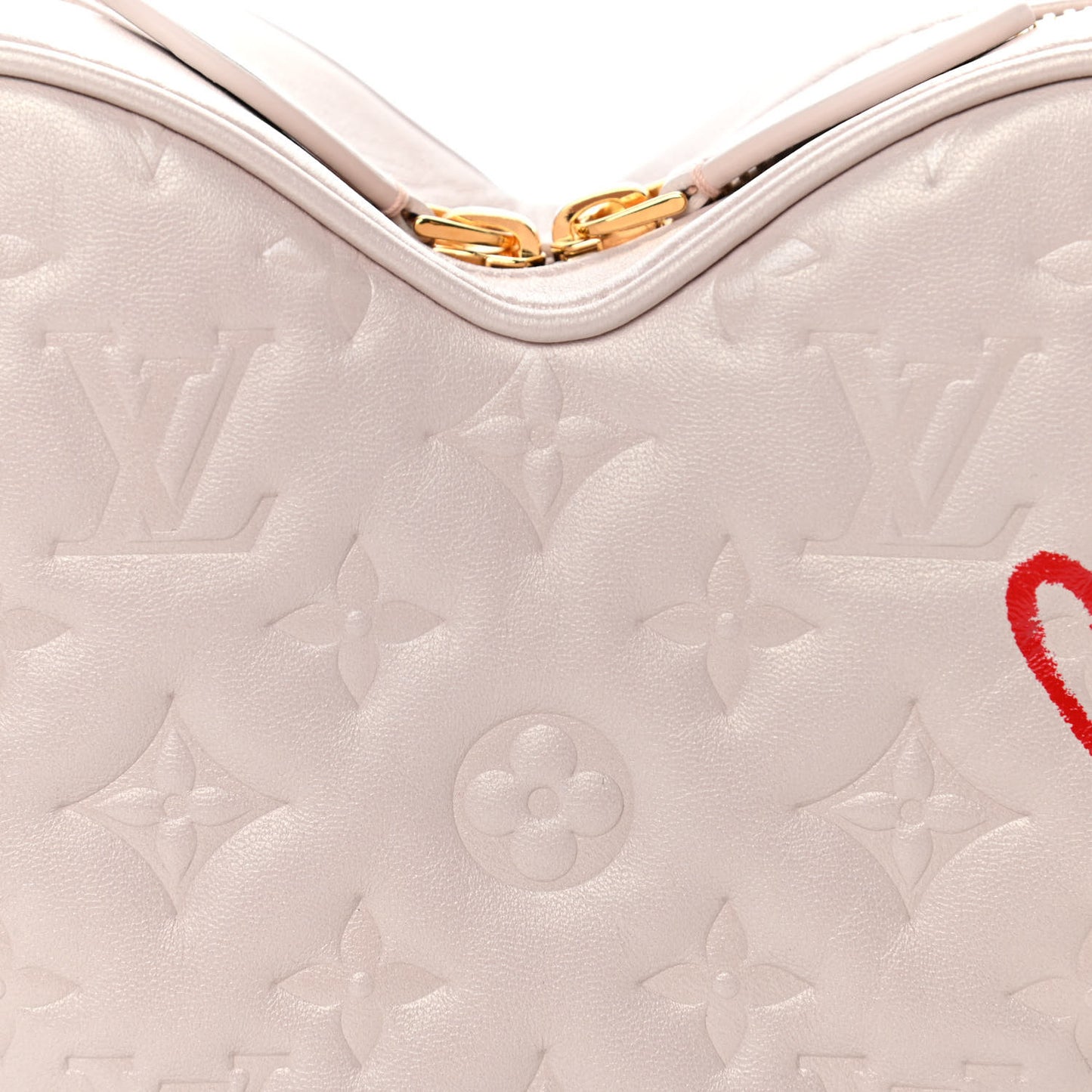 Lambskin Embossed Monogram Fall In Love Sac Coeur Light Pink