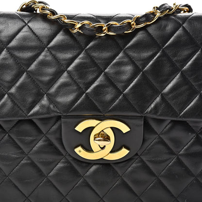 Chanel Lambskin Quilted XL Jumbo Single Flap Black 7 of 19