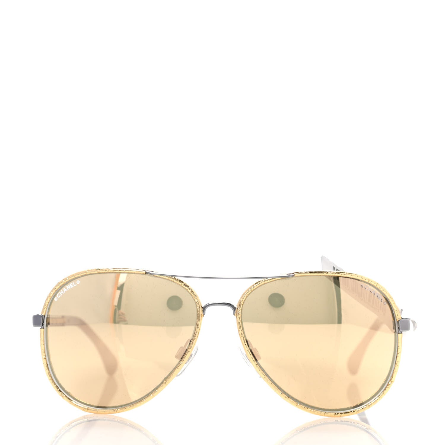 Chanel Metal Mirrored Pilot Winter Sunglasses 4219-Q Gold 2 of 8