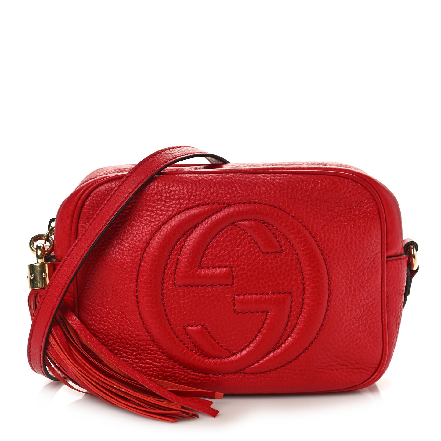 Pebbled Calfskin Small Soho Disco Bag Tabasco Red