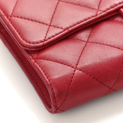 Chanel Lambskin Quilted Large Flap Wallet Red 9 of 14