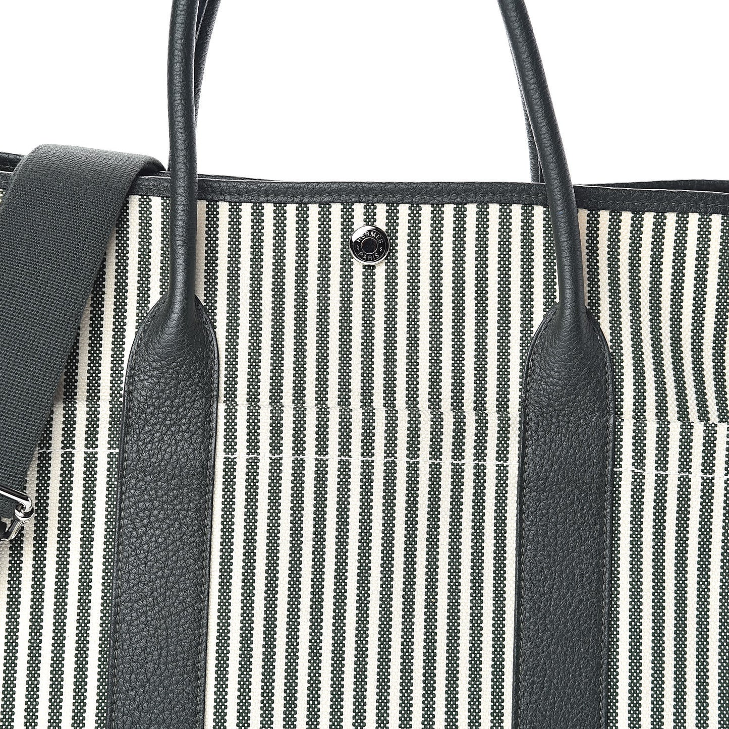Toile Vache Country Garden Party Pockets 36 MM Tote Ecru Vert Anglais Vert Fonce