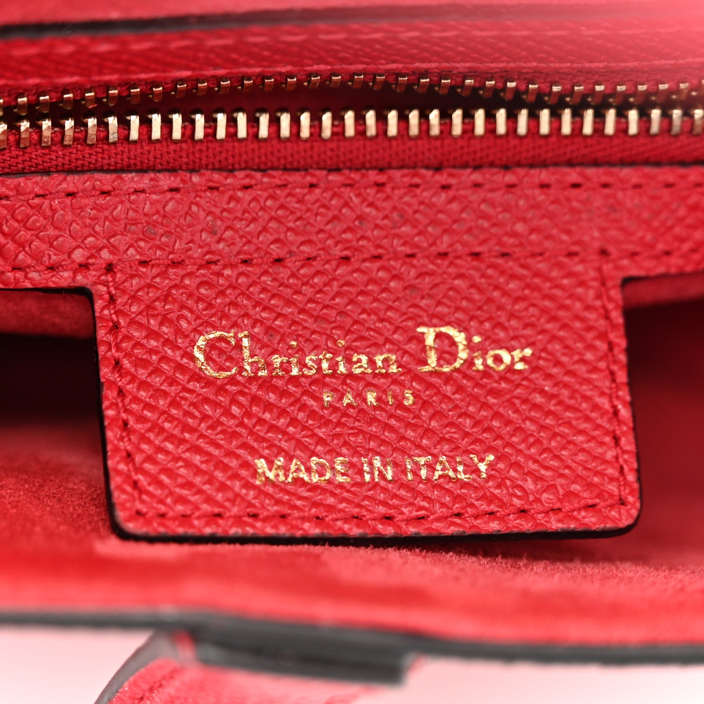Grained Calfskin Saddle Bag With Strap Cherry Red