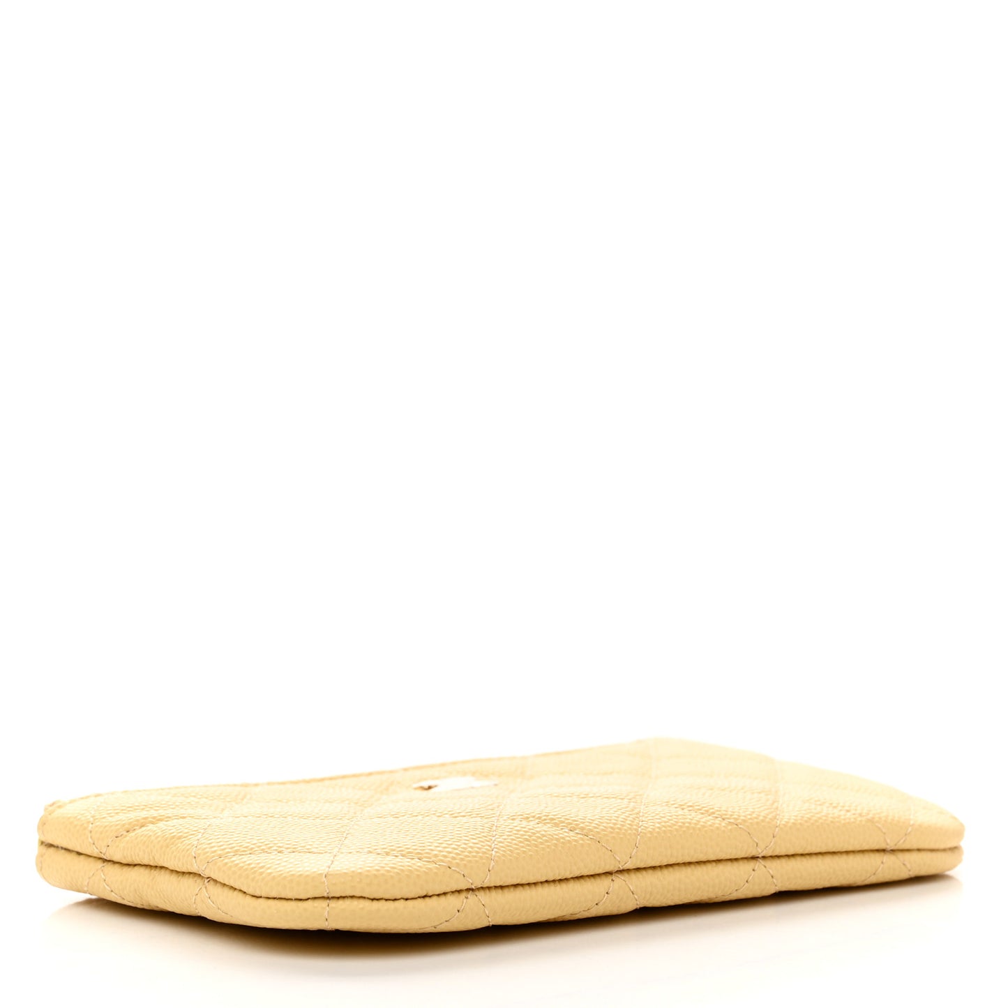 Caviar Quilted Small Cosmetic Case Yellow