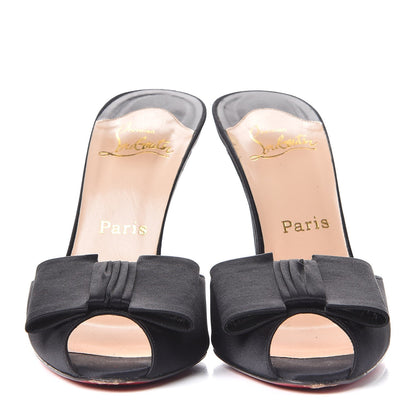 Christian Louboutin Satin Joli Noeud 957 Slides 40 Black 2 of 10