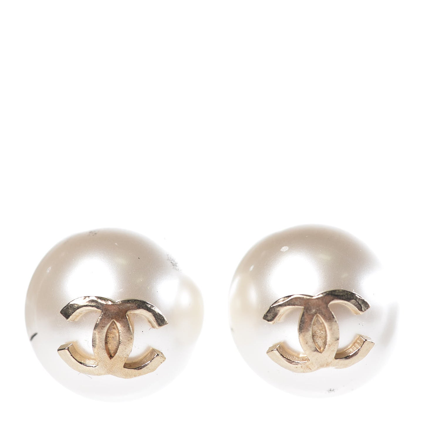 Pearl CC Large Earrings Gold