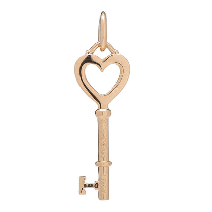 Tiffany 18K Yellow Gold Mini Heart Key Pendant 1 of 2