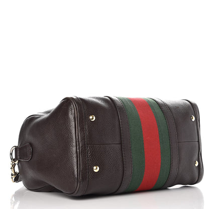 Gucci Calfskin Vintage Web Medium Boston Dark Brown 4 of 18