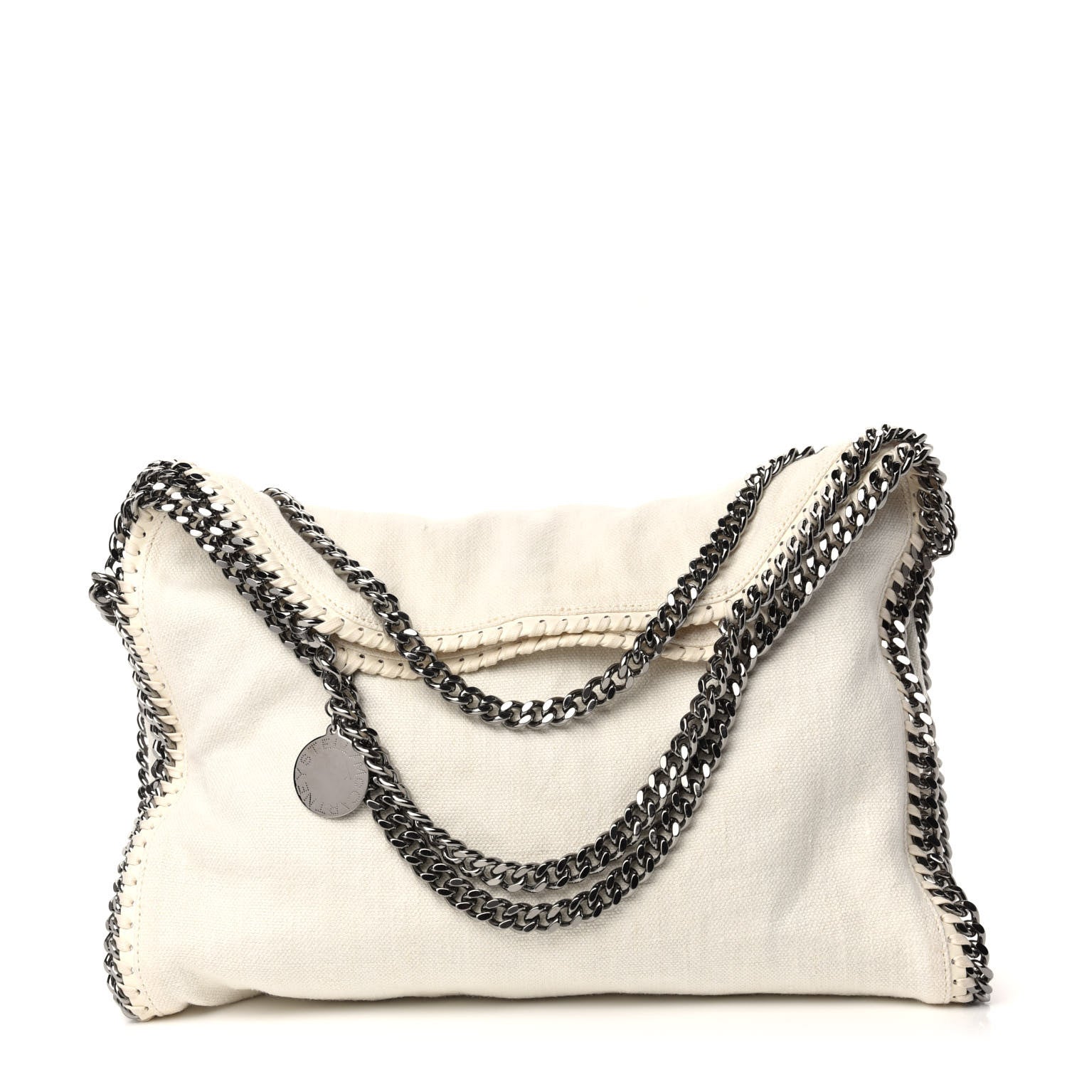 Stella McCartney Linen Falabella Fold Over Tote Pure White 1 of 10
