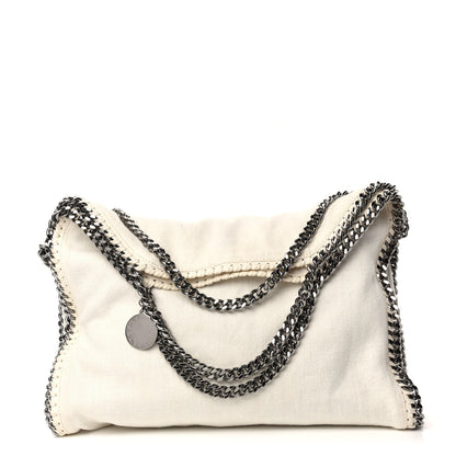 Stella McCartney Linen Falabella Fold Over Tote Pure White 1 of 10