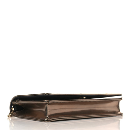 Christian Dior Metallic Patent Micro-Cannage Diorama Wallet on Chain Pouch Gold 4 of 10