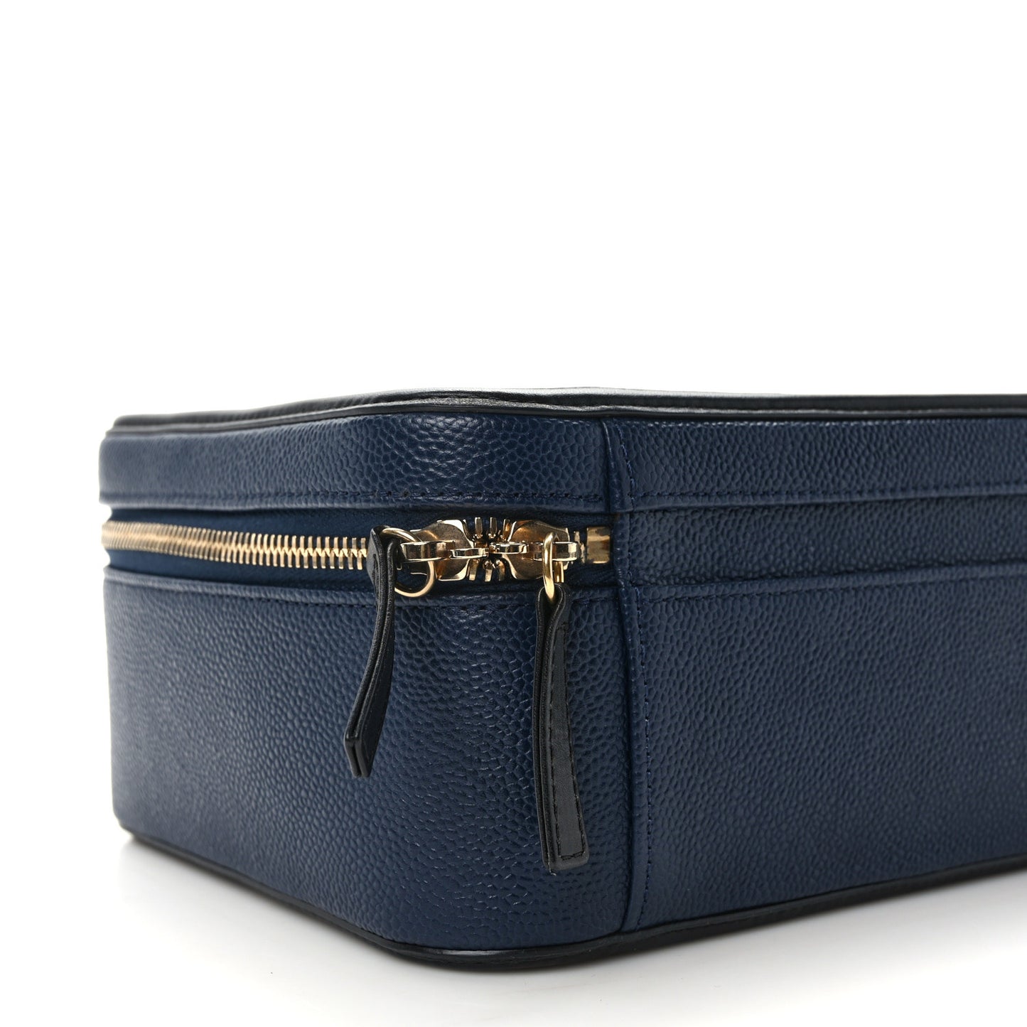 Caviar Quilted Large CC Filigree Vanity Case Navy