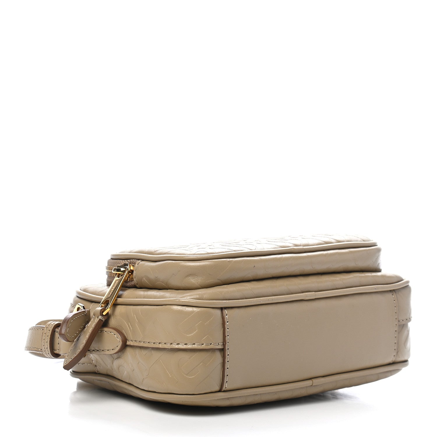 Burberry Calfskin Embossed Monogram Camera Chain Bag Honey 4 of 9