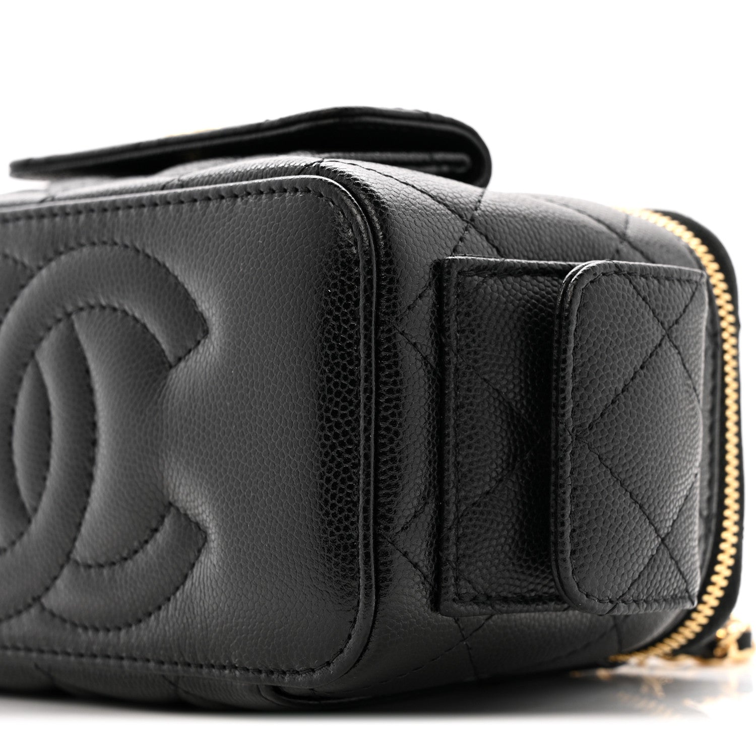 Chanel Caviar Quilted Polly Pocket East West Top Vanity With Chain Black 10 of 13