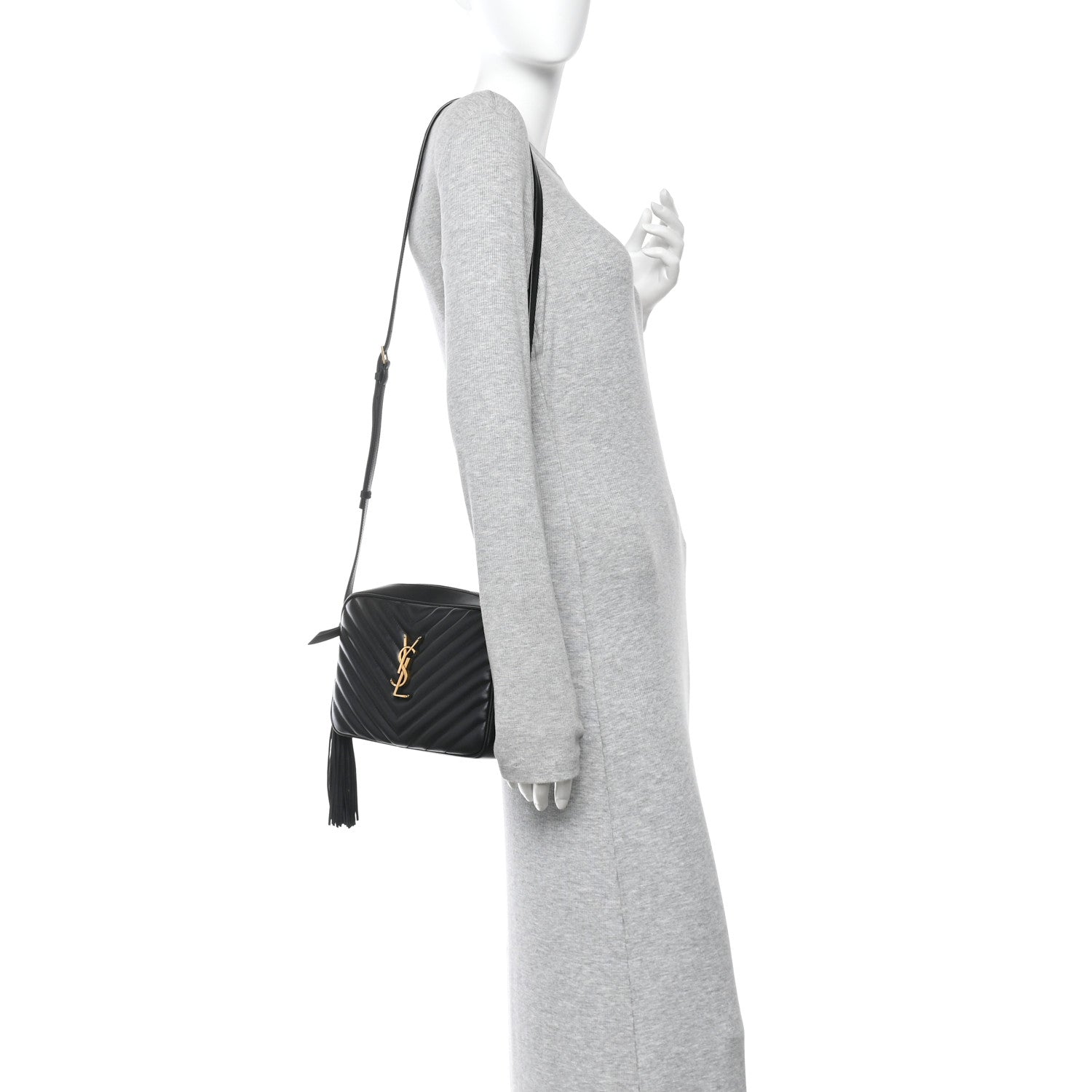 Saint Laurent Calfskin Matelasse Monogram Lou Camera Bag Black 2 of 10
