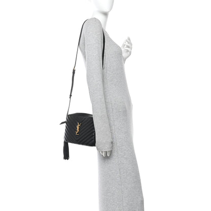 Saint Laurent Calfskin Matelasse Monogram Lou Camera Bag Black 2 of 10
