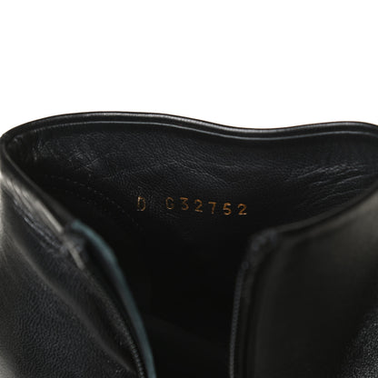 Chanel Lambskin Grossgrain Pearl Cap Toe Boots 35 Black 12 of 14