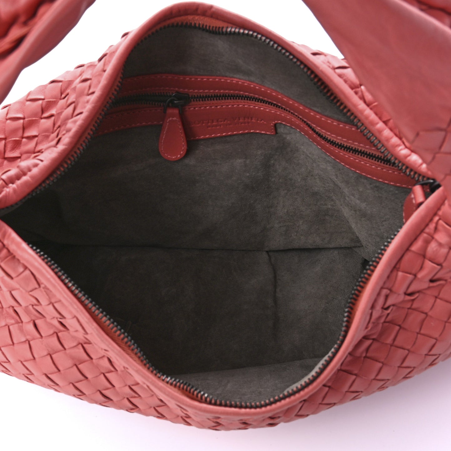 Nappa Intrecciato Medium Belly Veneta Hobo Corallo