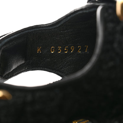 Chanel Tweed Velcro Dad Sandals 35 Black 6 of 9