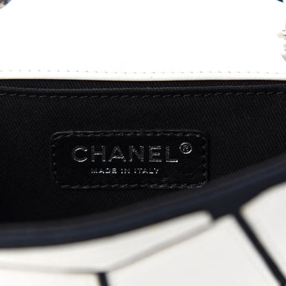 Chanel Calfskin Stitched Curve Mini Flap White Black 10 of 11