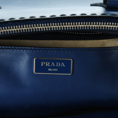 Prada City Calf Small Hand Stitched Galleria Double Zip Tote Bleuette 7 of 7