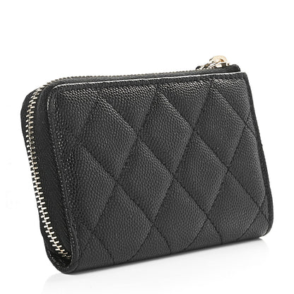 Chanel Caviar Quilted Zipped Key Holder Case Black 3 of 9