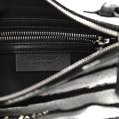 Givenchy Metallic Calfskin Striped Mini Pandora Black Silver 6 of 11