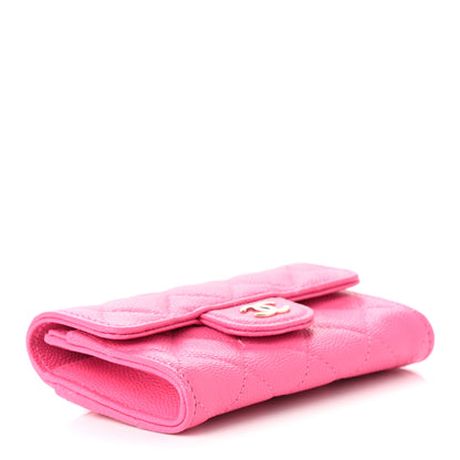 Chanel Caviar Quilted Flap Card Holder Wallet Pink 4 of 9
