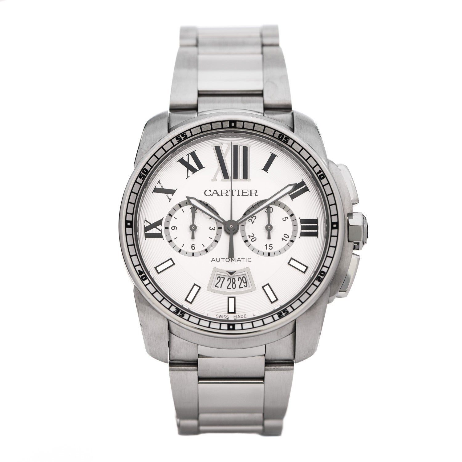 Cartier Stainless Steel 42mm Calibre de Cartier Chronograph Automatic Watch 1 of 5